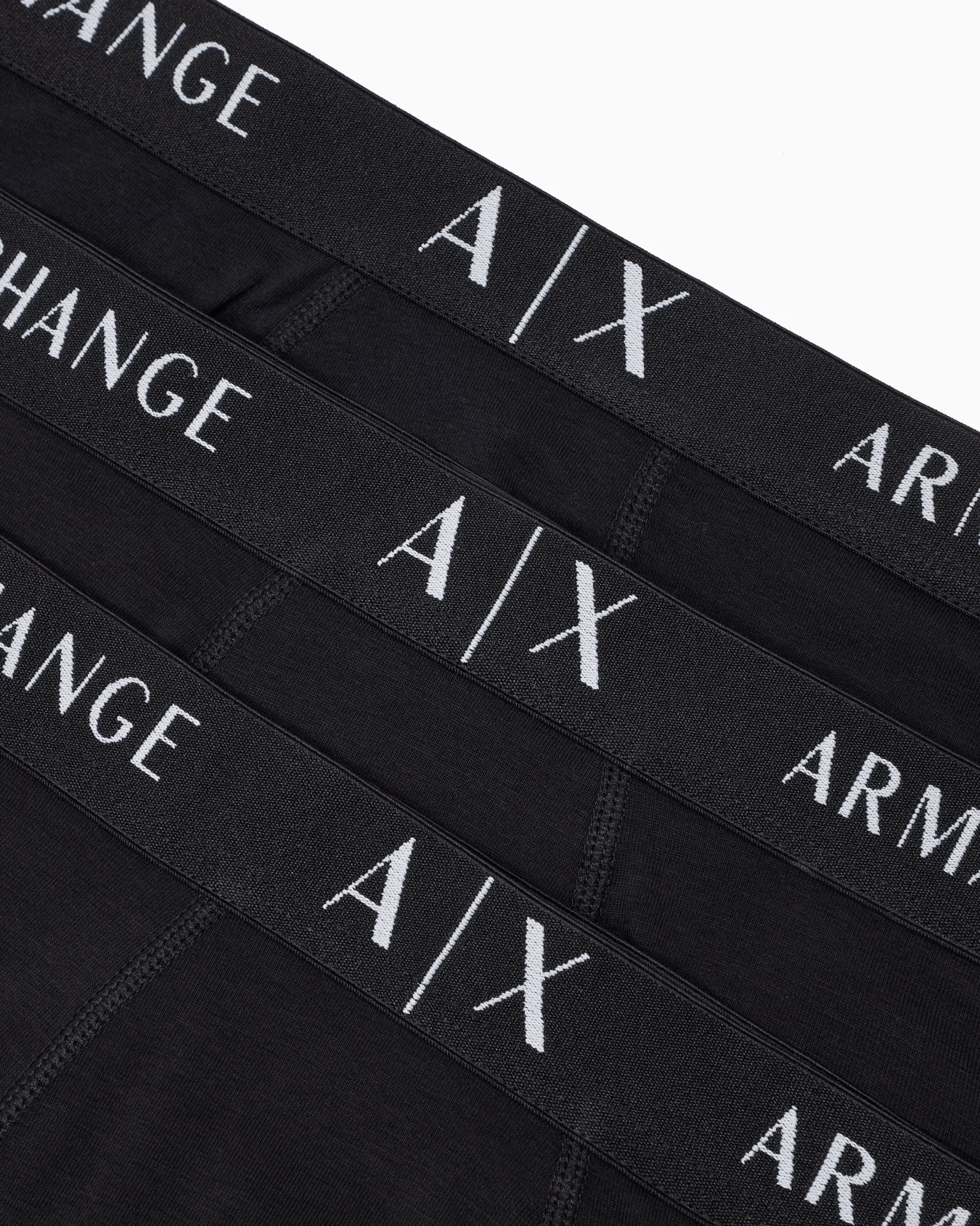 Armani Exchange 3 Pack Trunks Stretch Cotton - Black