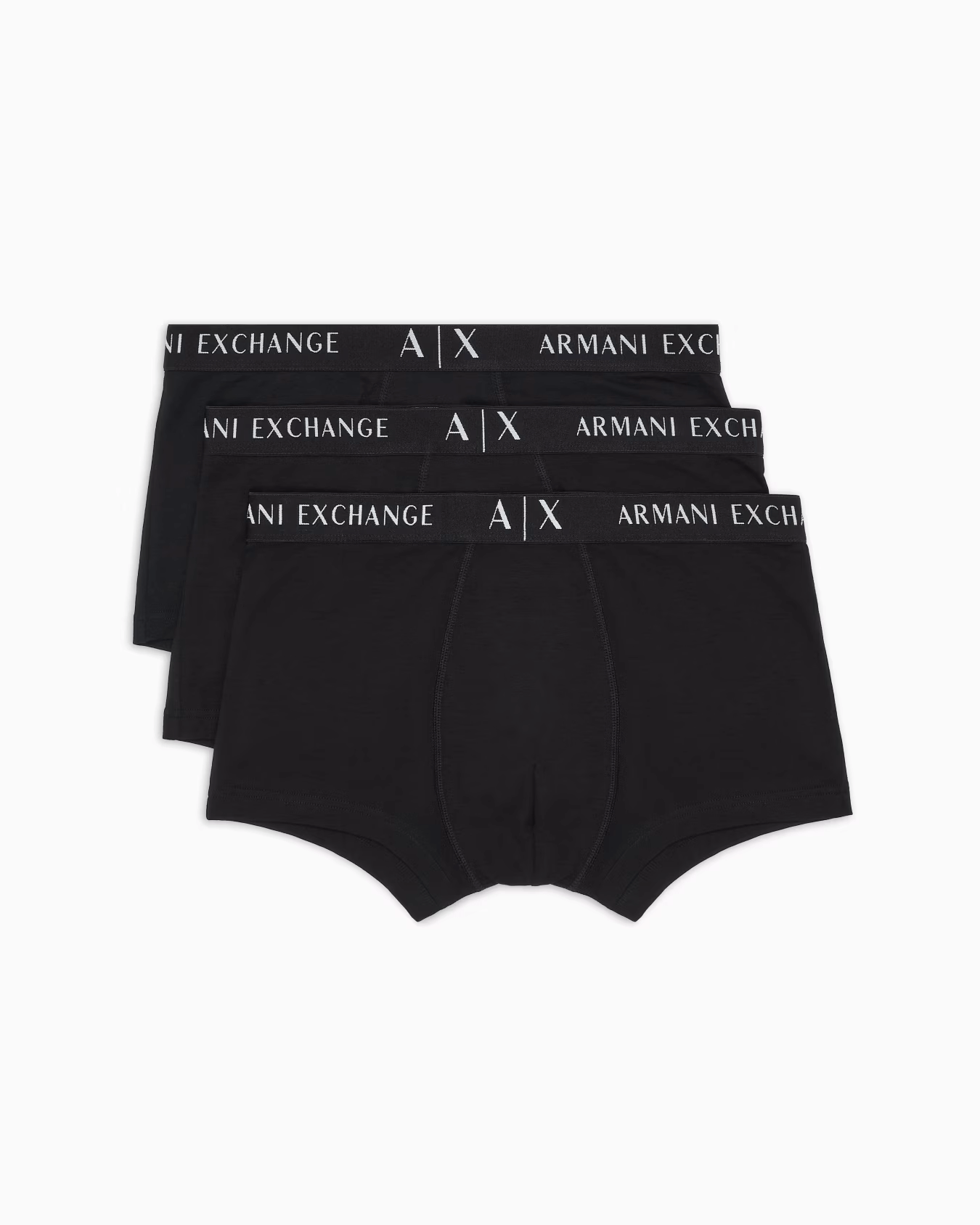 Armani Exchange 3 Pack Trunks Stretch Cotton - Black