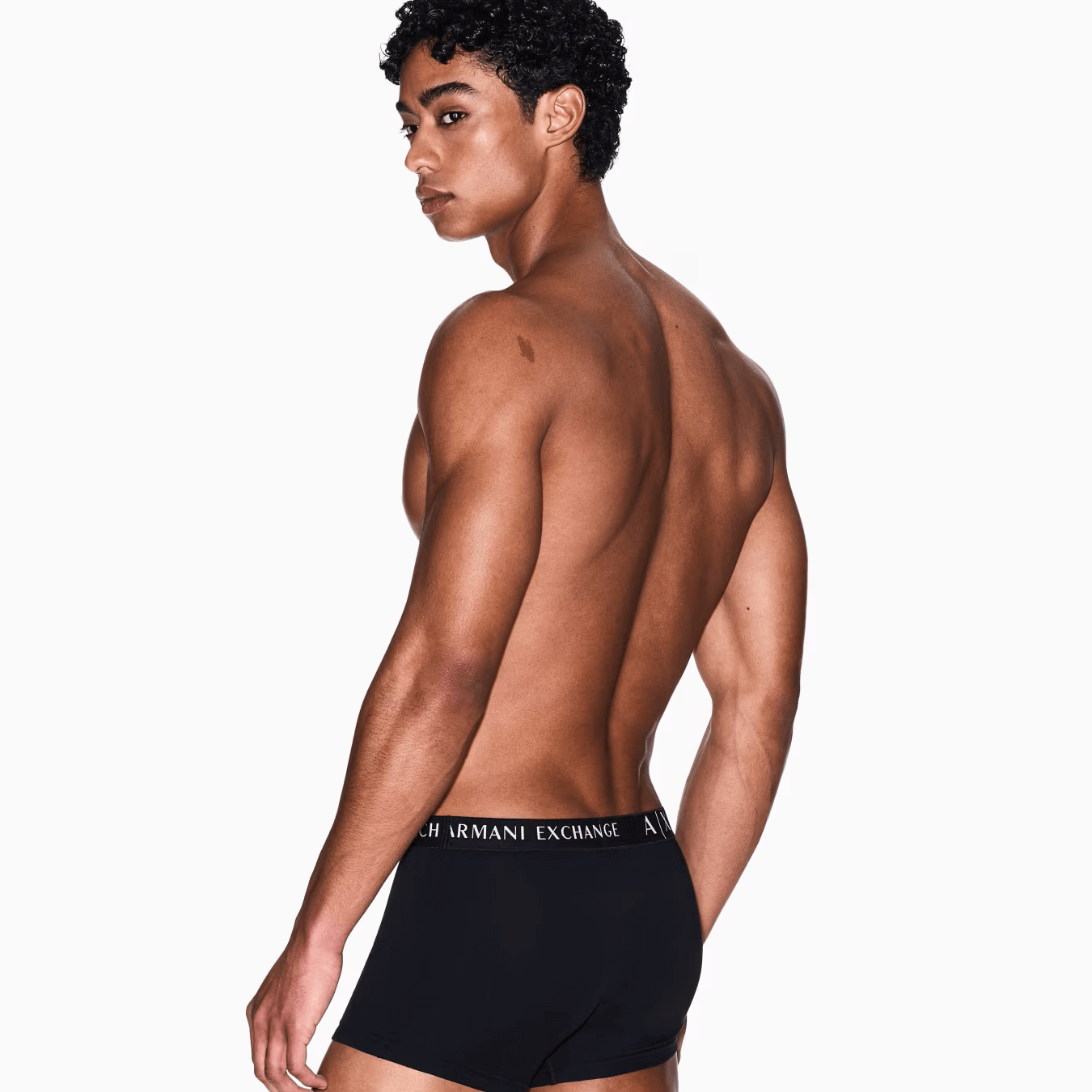 Armani Exchange 3 Pack Trunks Stretch Cotton - Black