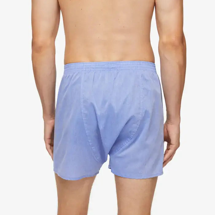 Derek Rose Men's Classic Fit Boxers -Amalfi Cotton Batiste Blue