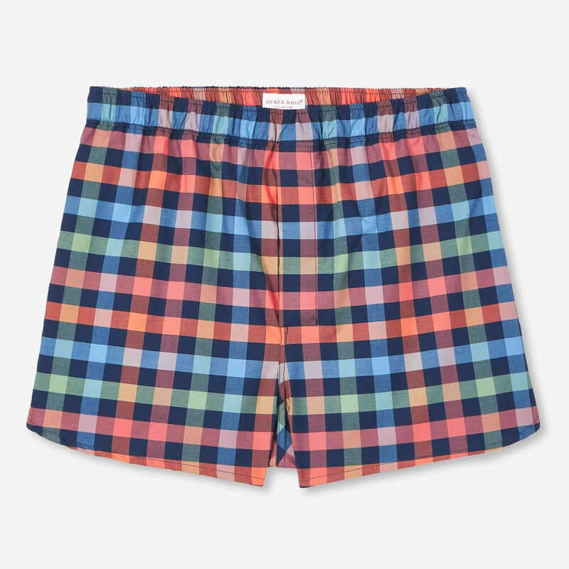 Derek Rose Mens Barker 34 Modern Fit Woven Boxers - Multi