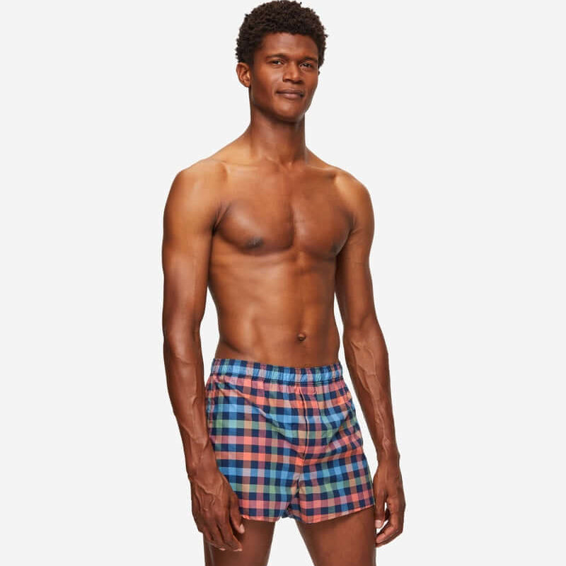 Derek Rose Mens Barker 34 Modern Fit Woven Boxers - Multi