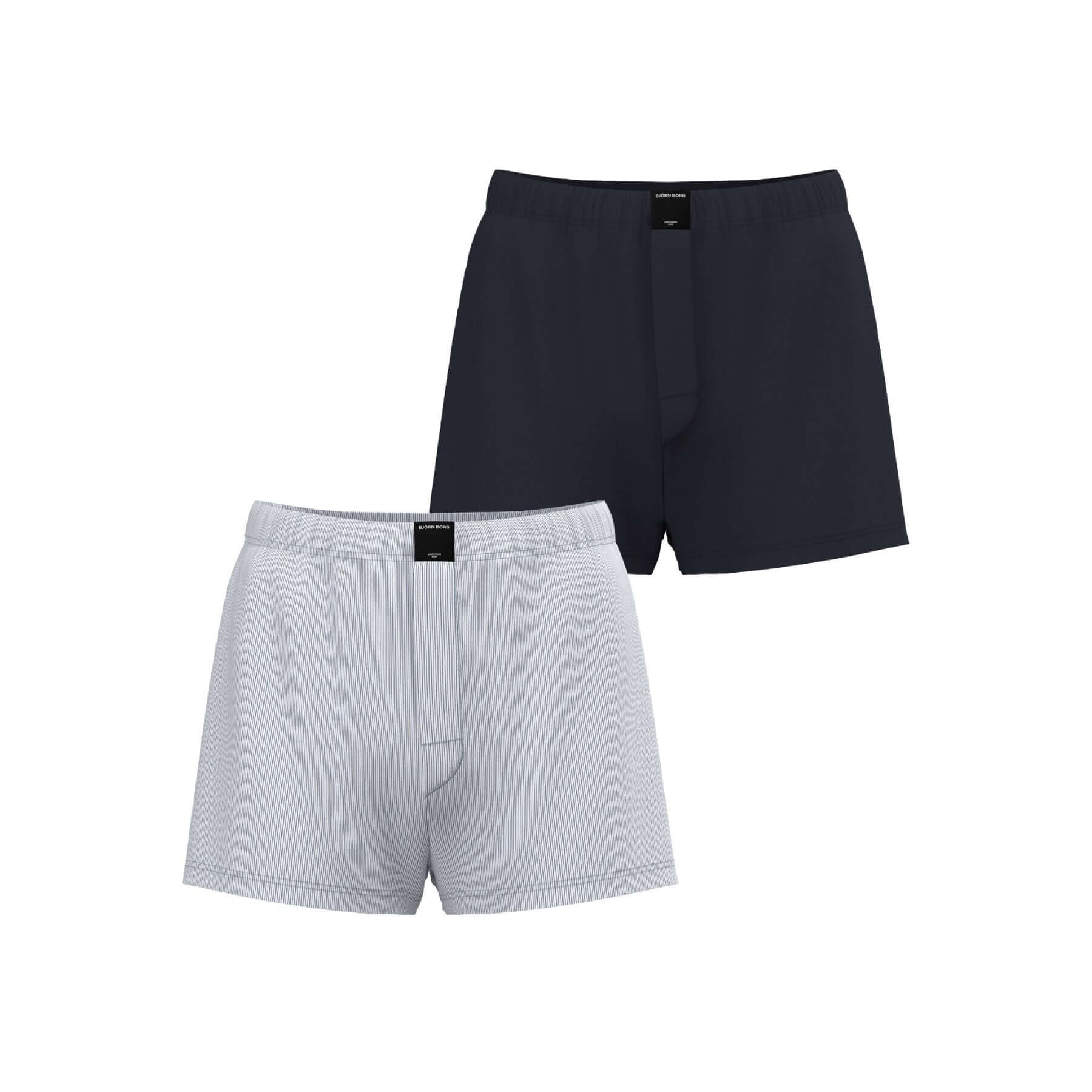 Björn Borg Cotton Stretch Woven Boxer Shorts 2-pack | Print, Navy Blue