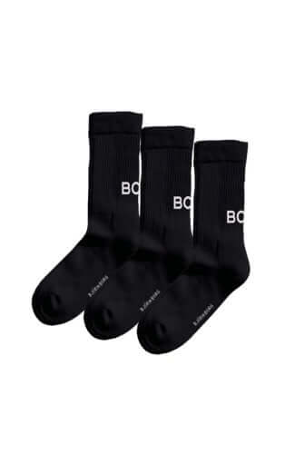 Björn Borg Core Crew Socks 3-Pack – Recycled Polyamide – Black