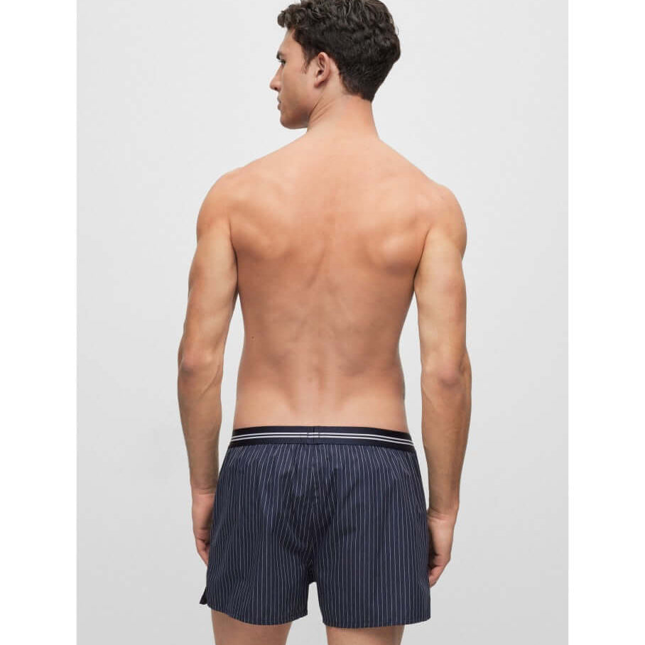 Boss 3 Pack Cotton Woven Boxers - Navy Multi ( Pyjama Boxer Shorts )