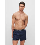 Boss 3 Pack Cotton Woven Boxers - Navy Multi ( Pyjama Boxer Shorts )