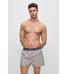 Boss 3 Pack Cotton Woven Boxers - Navy Multi ( Pyjama Boxer Shorts )