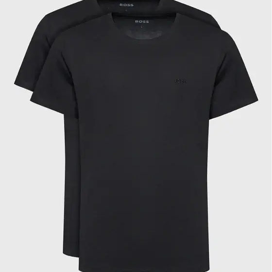 Boss 2 Pack Regular Fit Cotton Crew Neck T-Shirts - Black