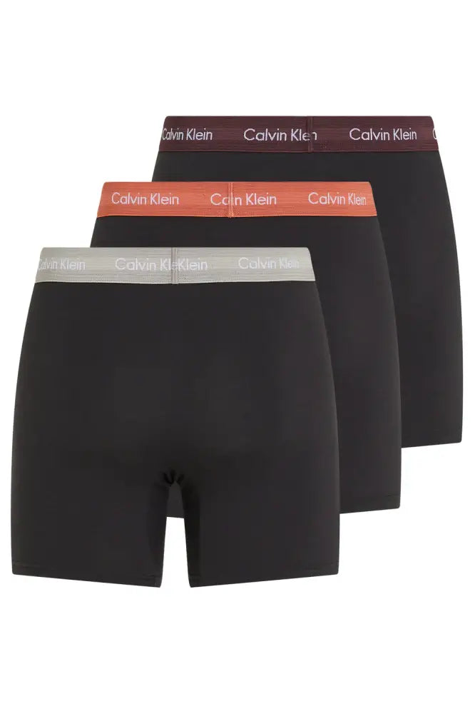 Calvin Klein 3 Pack Boxer Briefs Cotton Stretch - Black/Multi Colour Waistbands