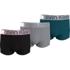 Calvin Klein 3 Pack Trunks - Steel Cotton - Black/Grey/Green