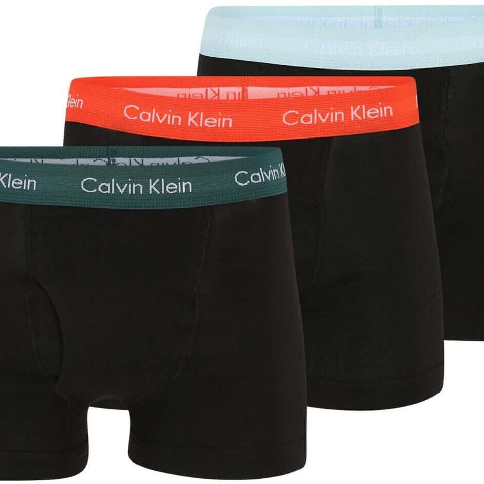 Calvin Klein 3 Pack Cotton Stretch Trunks, Black - Multi