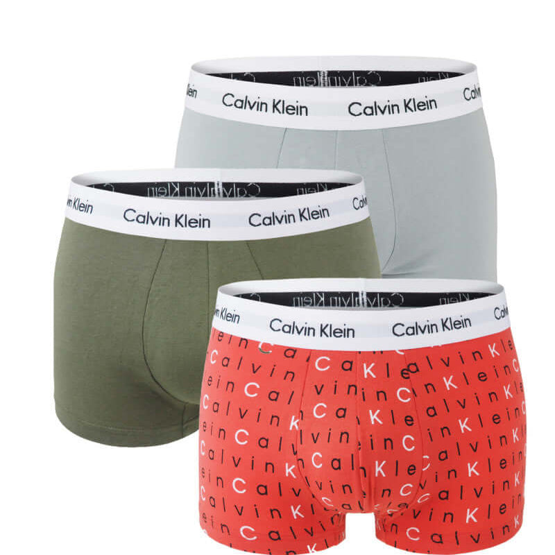 Calvin Klein 3 Pack Low rise Cotton Trunks - MultiColour