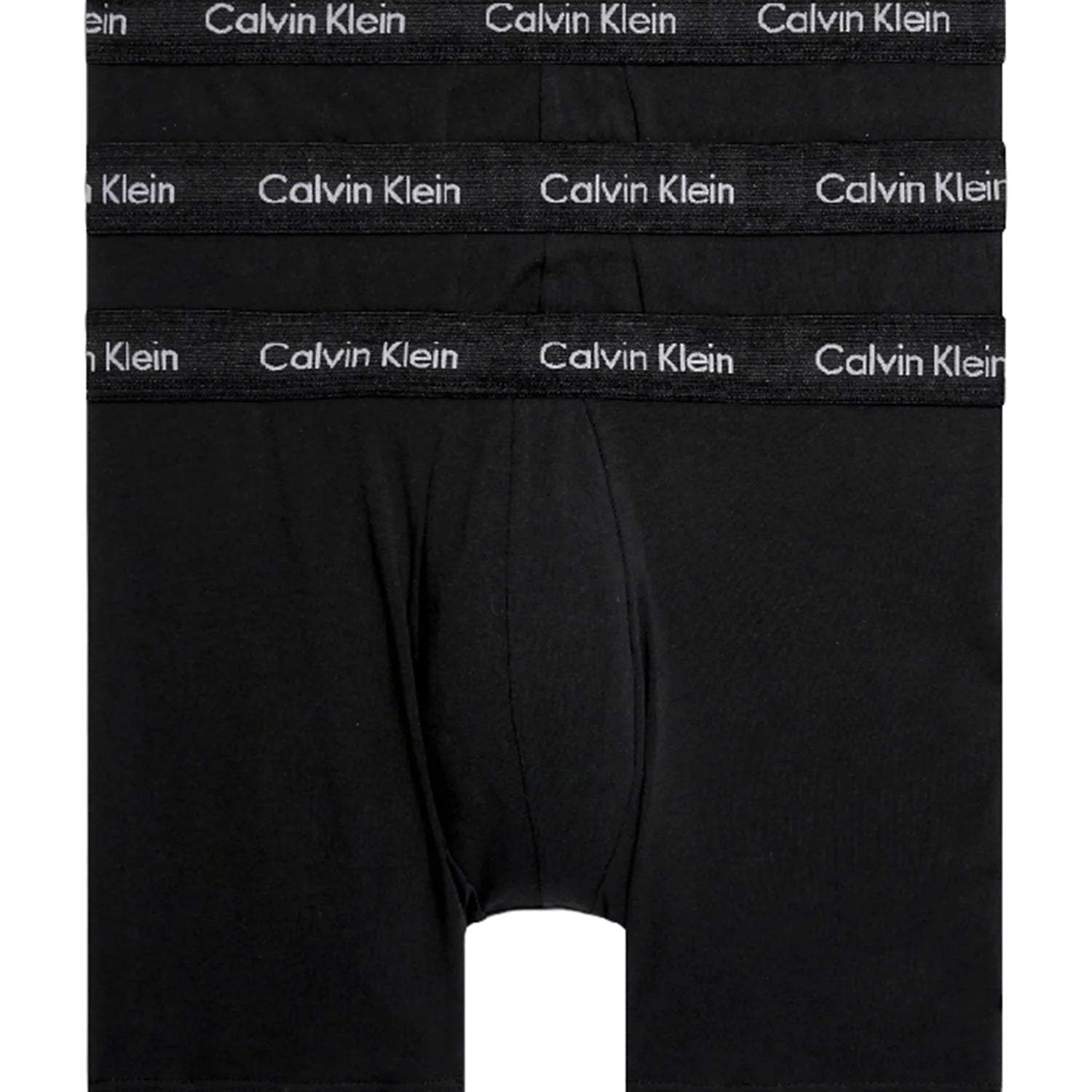 Calvin Klein 3 Pack Cotton Stretch Boxer Briefs - Black / Black, 000NB1770A