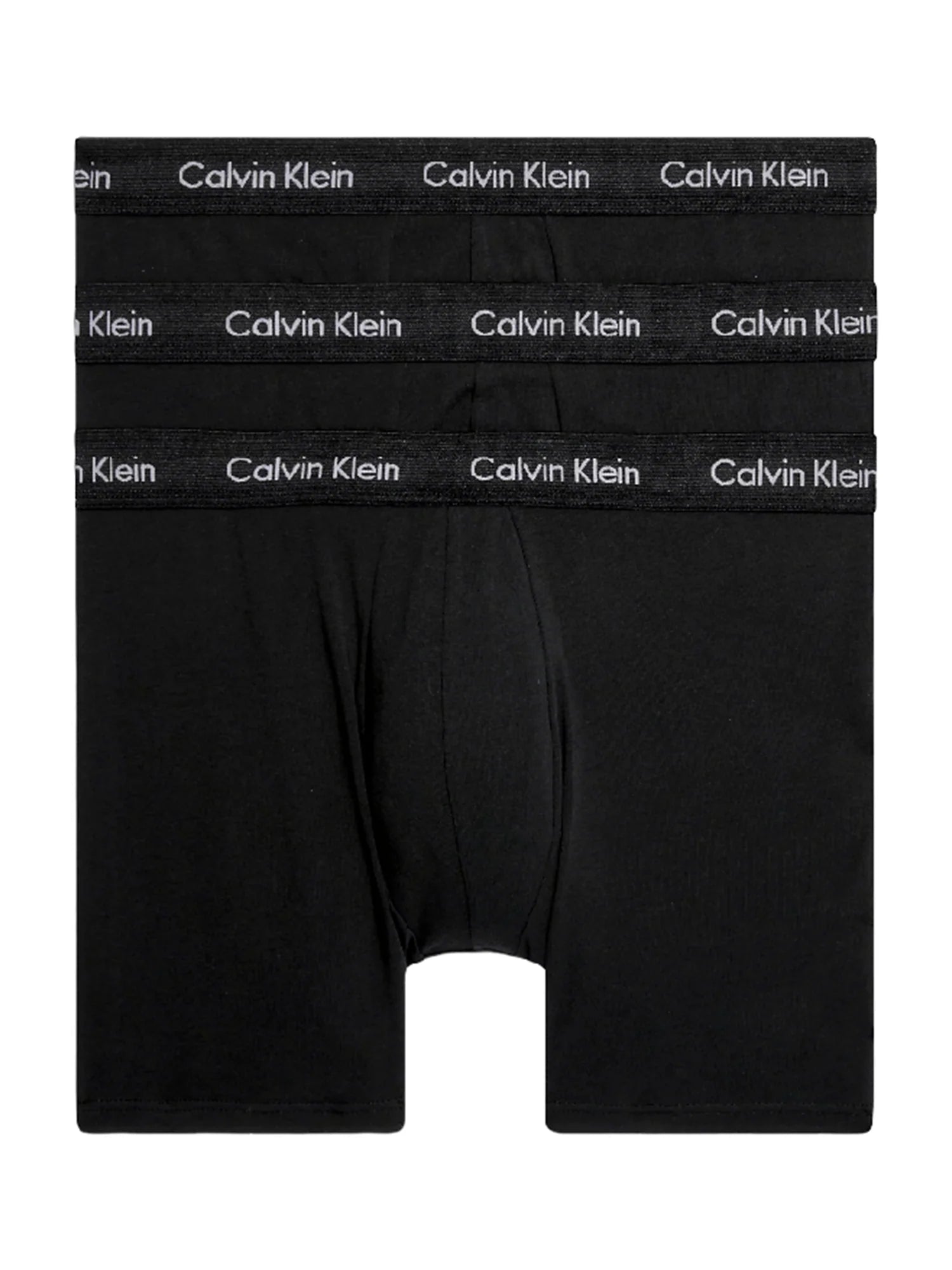 Calvin Klein 3 Pack Cotton Stretch Boxer Briefs - Black / Black, 000NB1770A