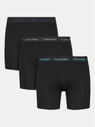 Calvin Klein 3 Pack Boxer Briefs Cotton Stretch - Black, Multi Colour Logo