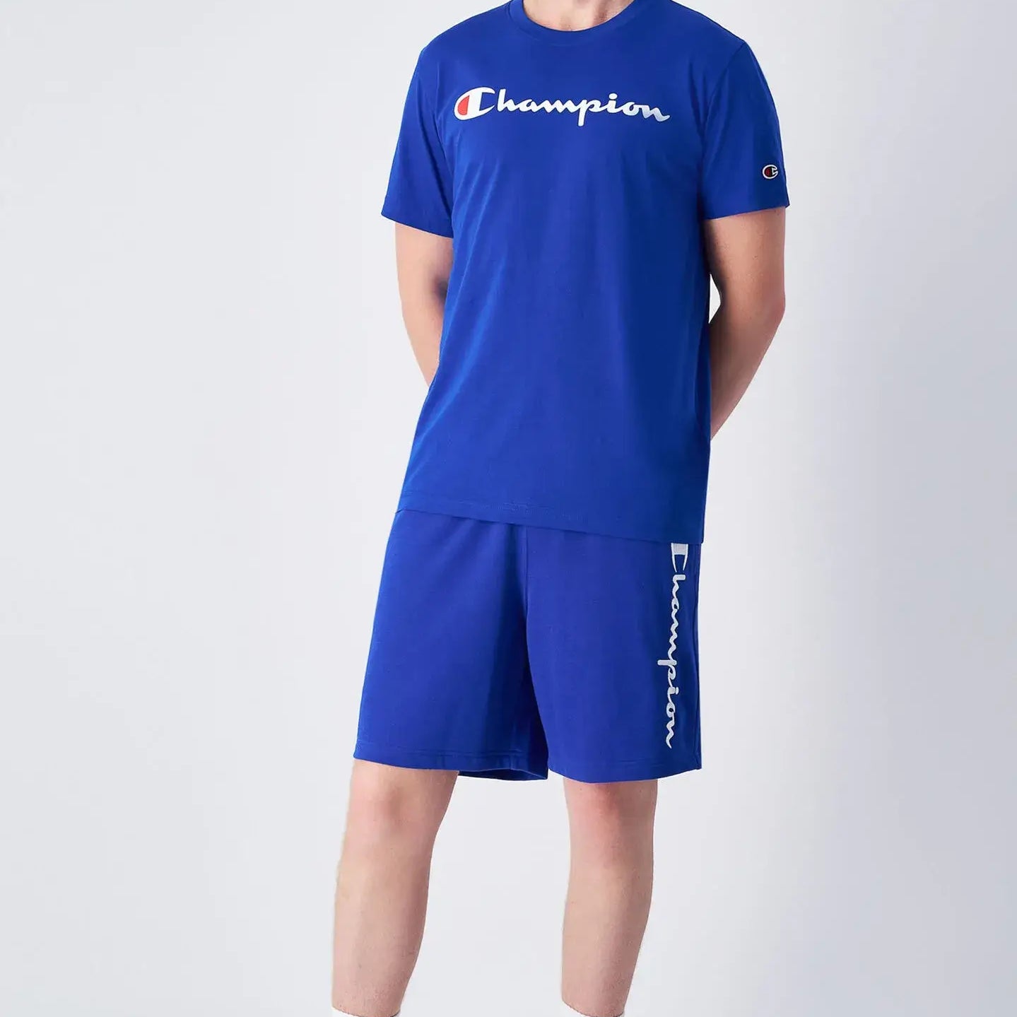 Champion Big Logo Cotton Jersey T-Shirt - Blue