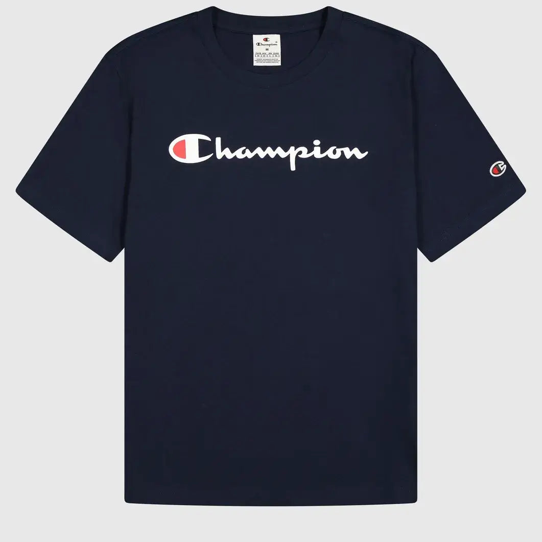 Champion Big Logo Cotton Jersey T-Shirt - Navy