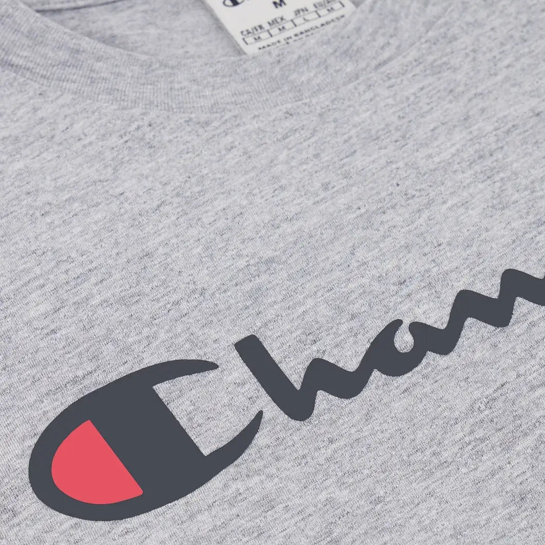 Champion Big Logo Cotton Jersey T-Shirt - Grey