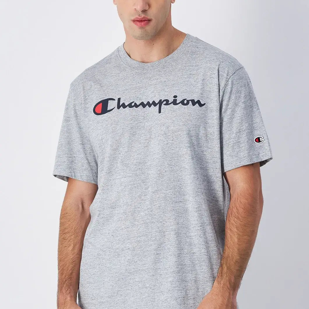 Champion Big Logo Cotton Jersey T-Shirt - Grey
