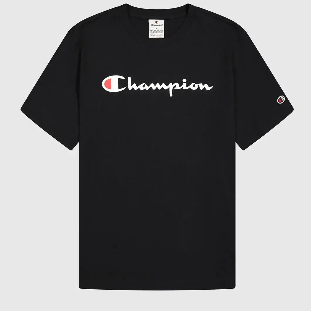 Champion Big Logo Cotton Jersey T-Shirt - Black