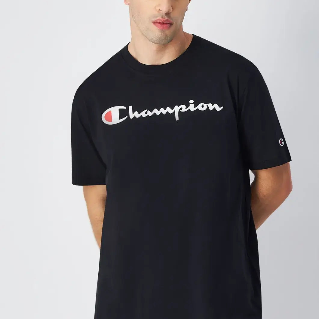 Champion Big Logo Cotton Jersey T-Shirt - Black