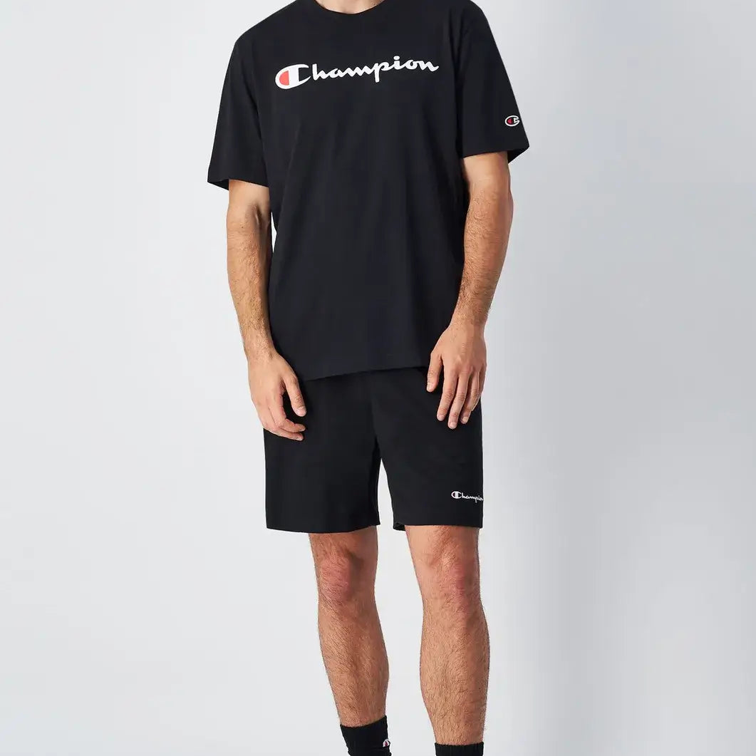 Champion Big Logo Cotton Jersey T-Shirt - Black
