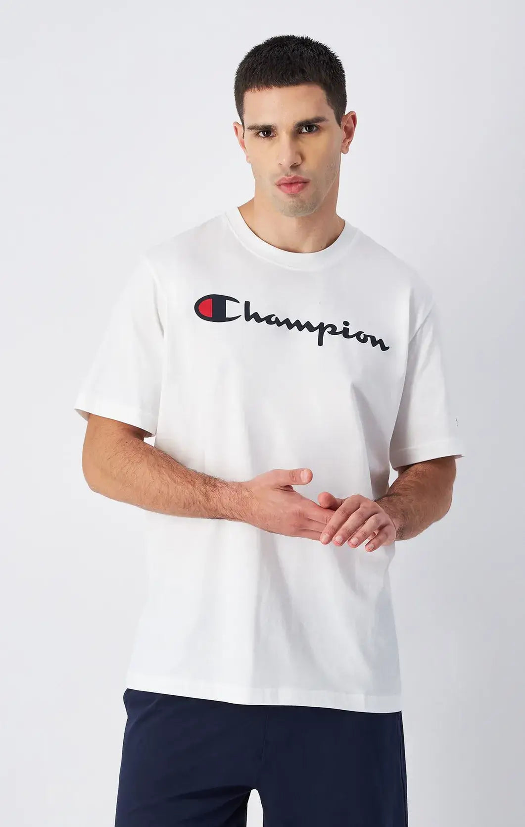 Champion Big Logo Cotton Jersey T-Shirt - White