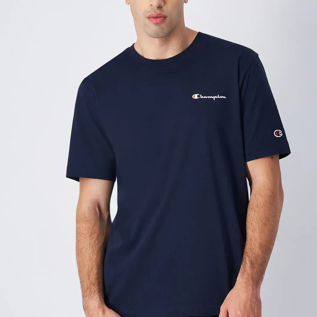 Champion Small Logo Cotton Jersey T-Shirt - Navy