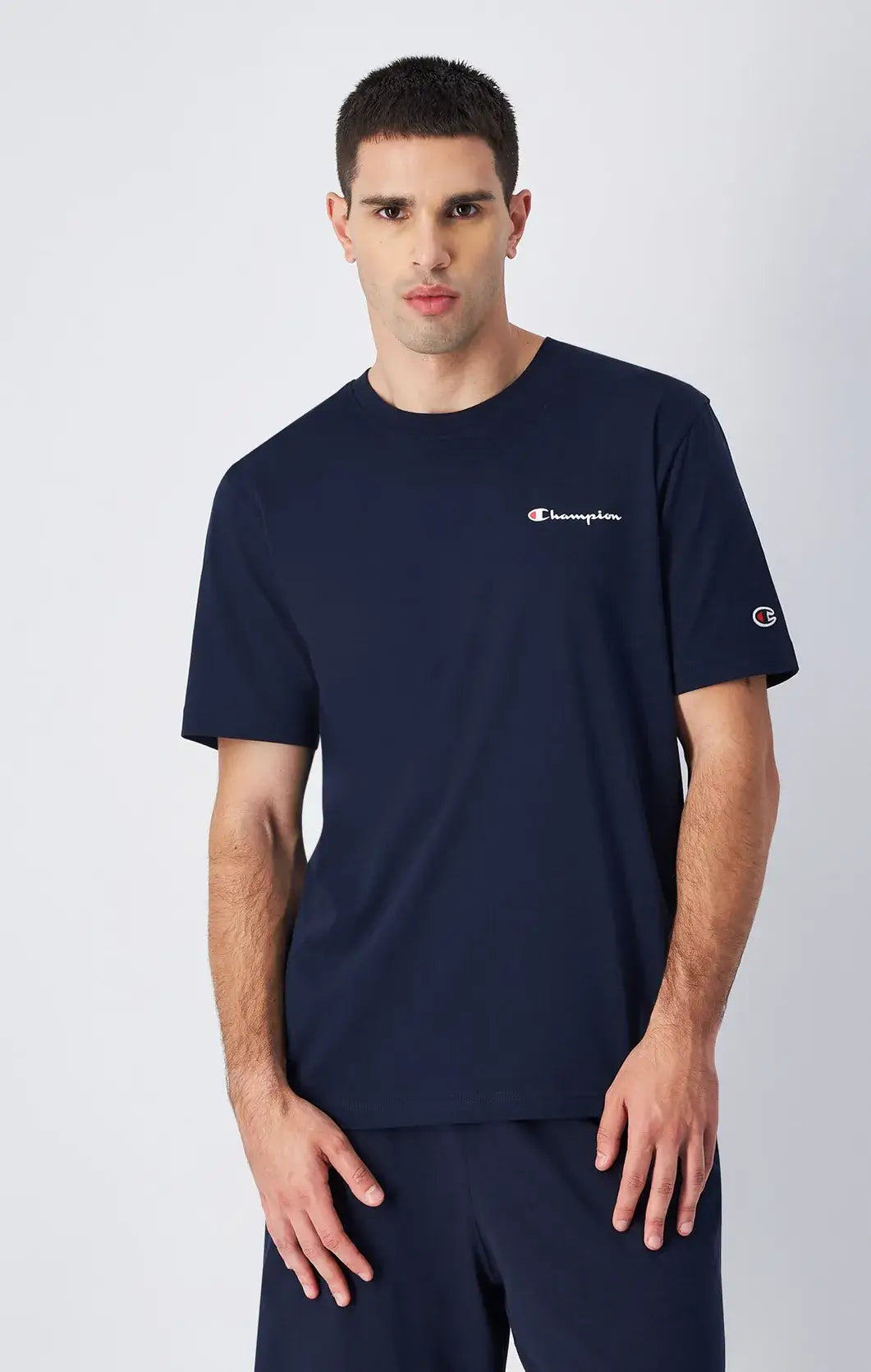 Champion Small Logo Cotton Jersey T-Shirt - Navy