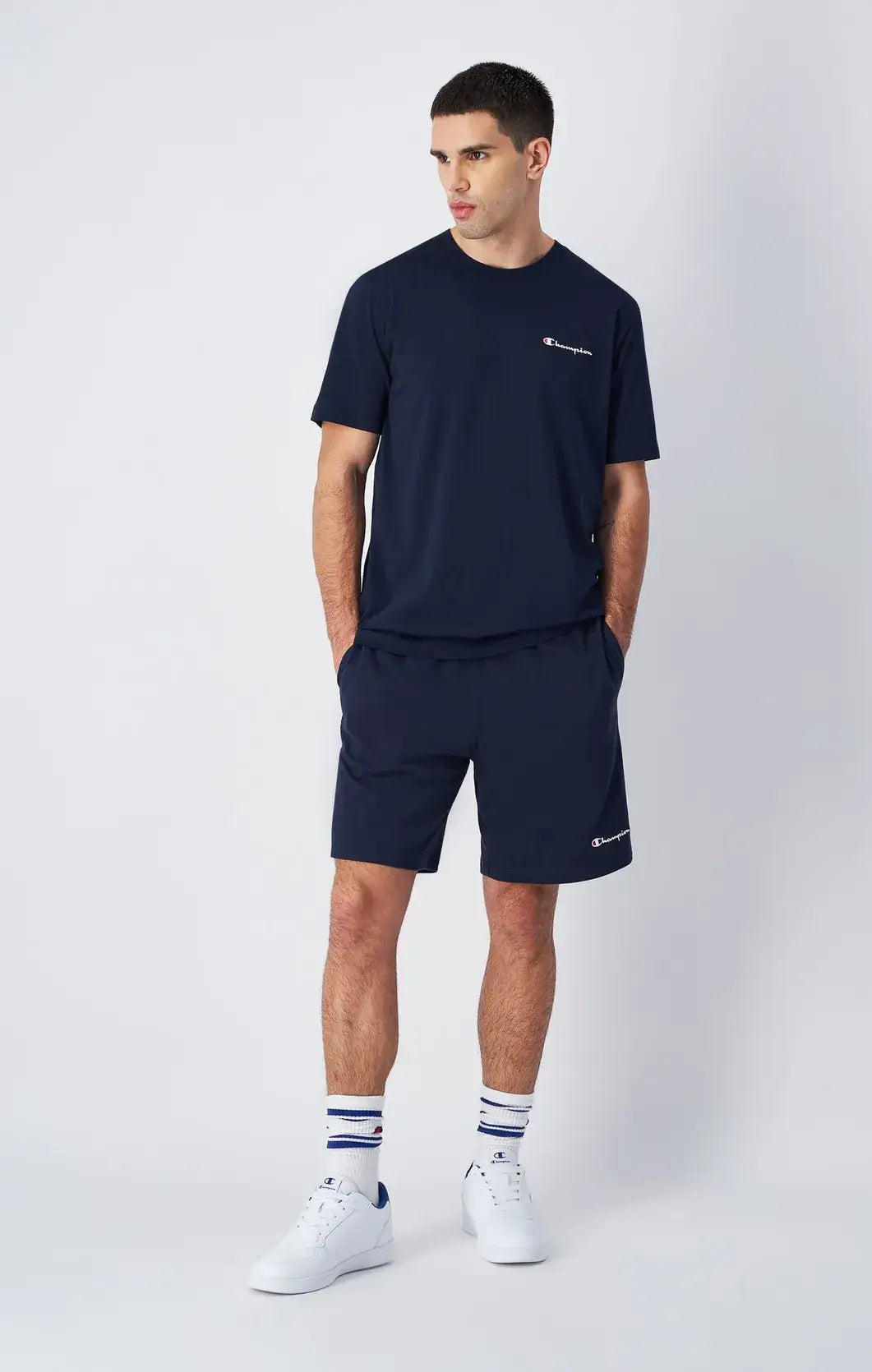 Champion Small Logo Cotton Jersey T-Shirt - Navy