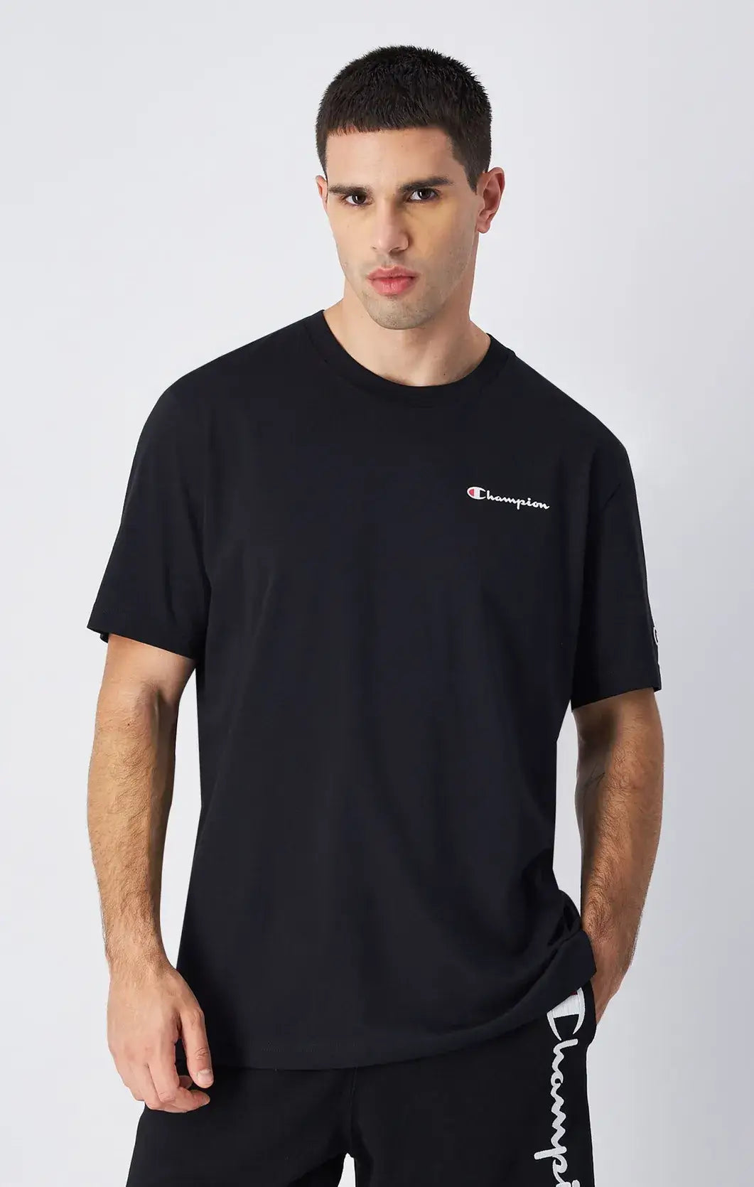 Champion Small Logo Cotton Jersey T-Shirt - Black