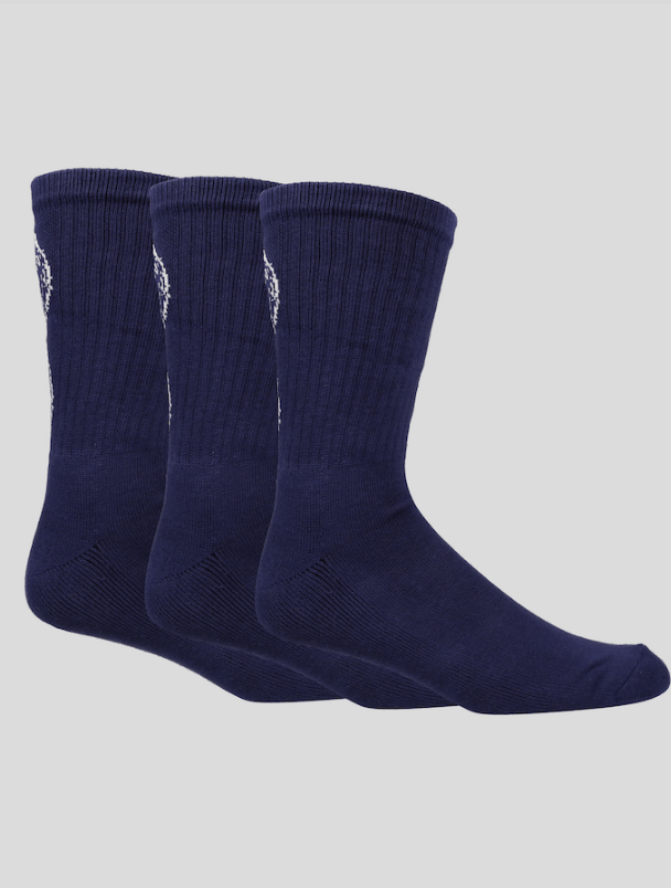 Luke Court Crew 3 Pack Tennis Socks -Navy ( Size 7-11 )