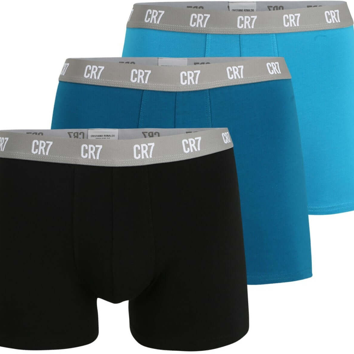 CR7 3-Pack Men's Cotton Fashion Trunk - Navy / Blue / Light Blue