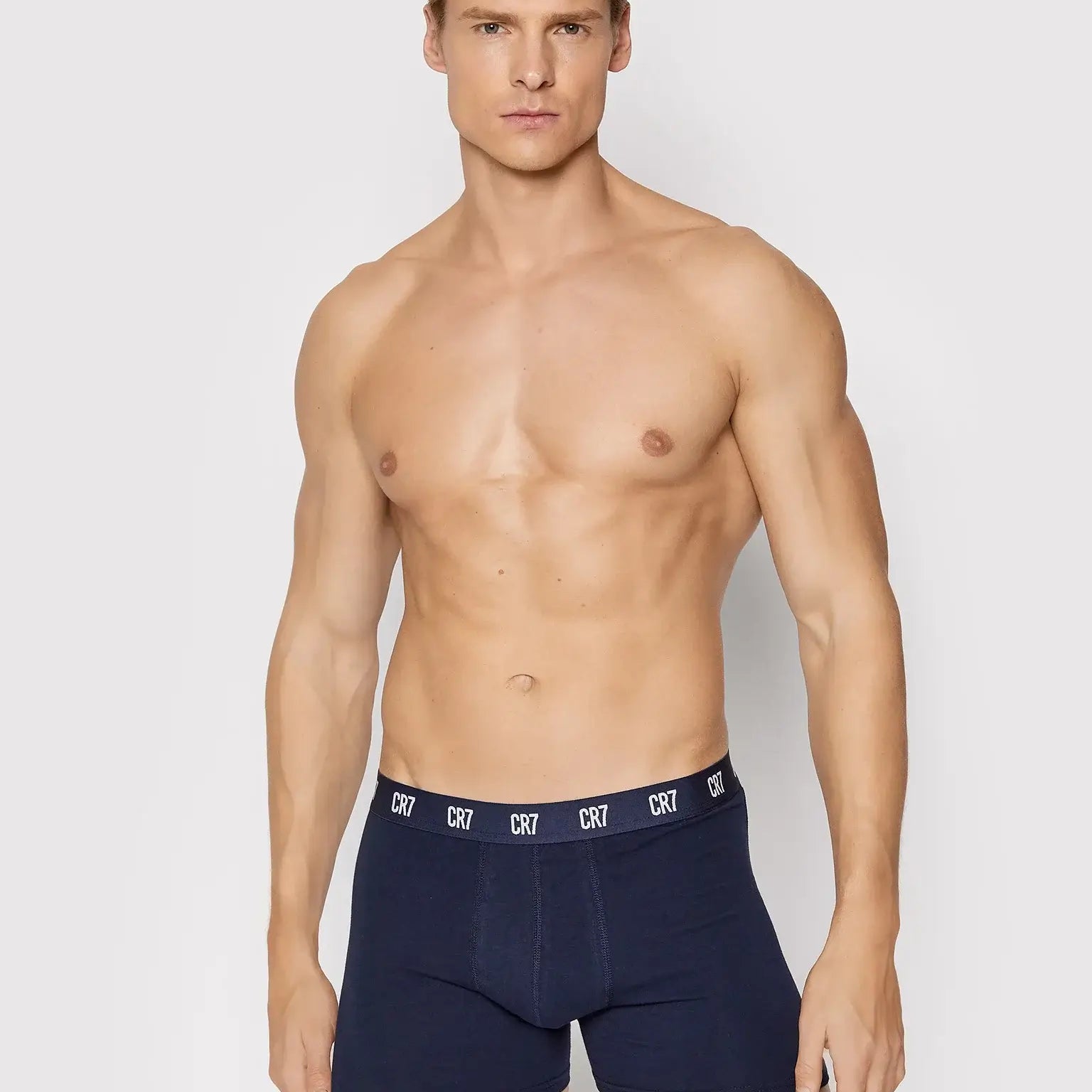 CR7 3-Pack Men's Cotton Fashion Trunk - Navy / Grey / White