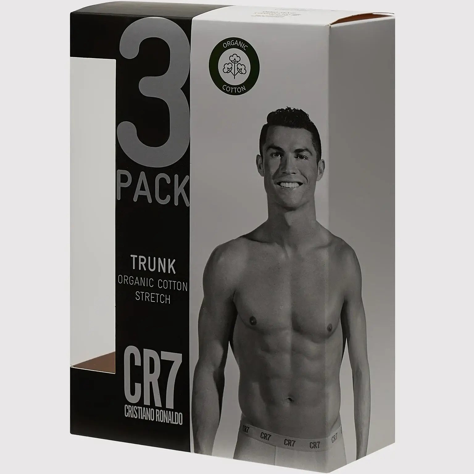 CR7 3-Pack Men's Cotton Fashion Trunk - Navy / Grey / White
