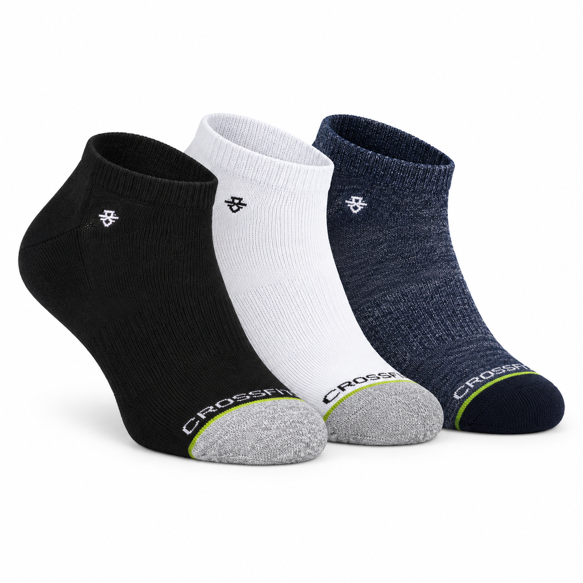 Crossfly low cut socks three-pair pack mixed