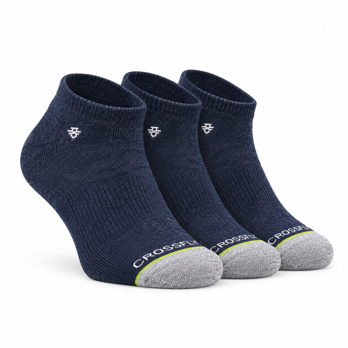 Crossfly low cut socks three-pair pack navy