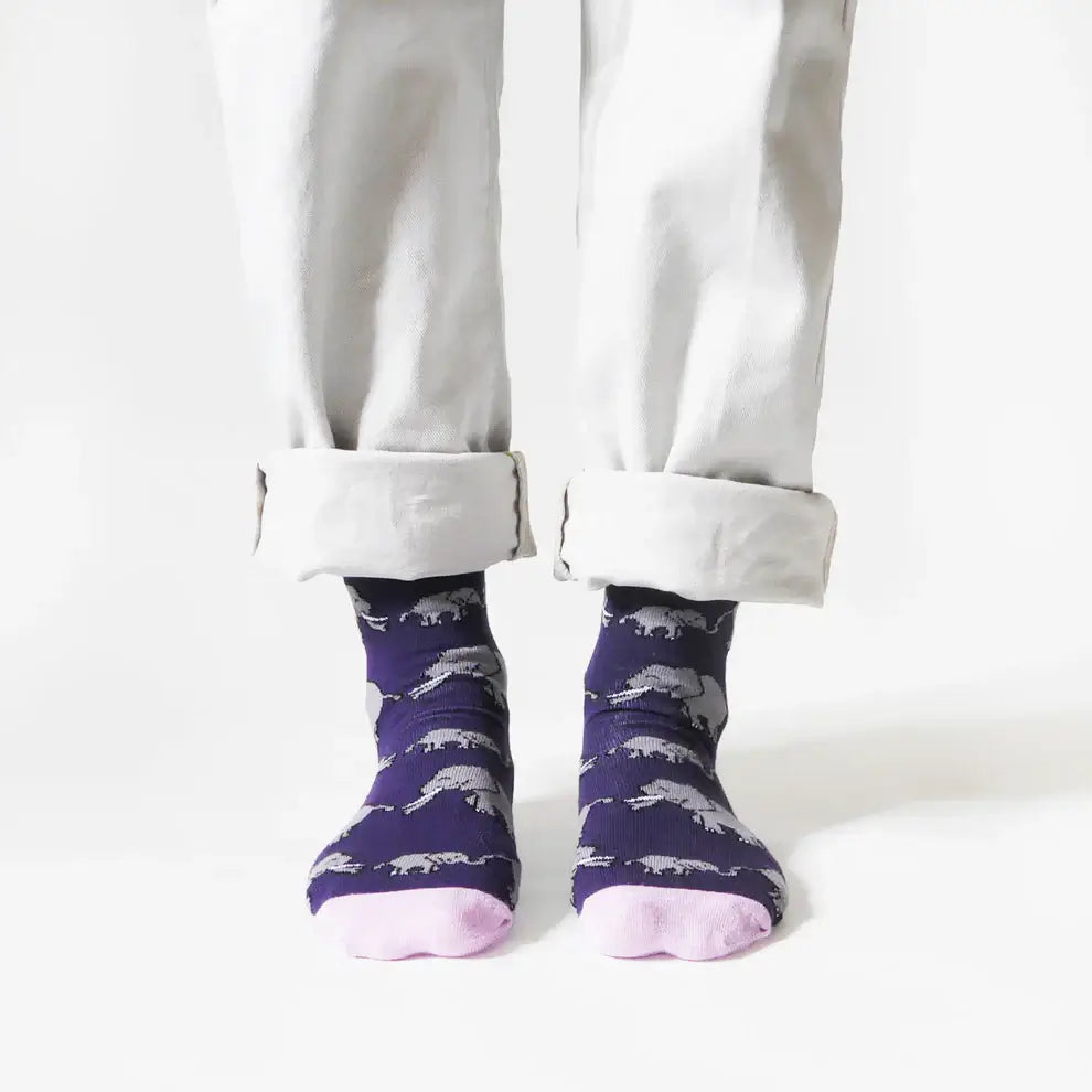 Bare Kind Save the Elephant Bamboo Socks | Eco-Friendly Charity Gift Socks