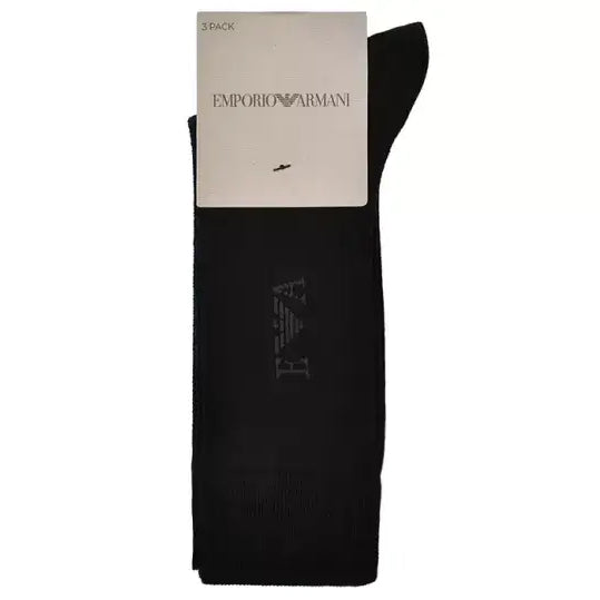 Emporio Armani 3-Pack Cotton Blend Socks, Black & Blue