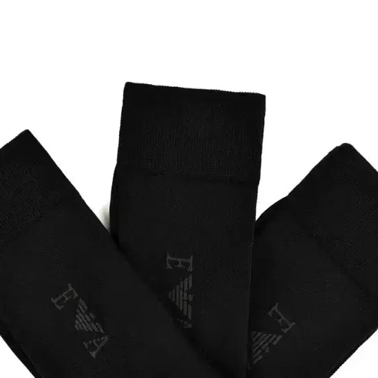 Emporio Armani 3-Pack Cotton Blend Socks, Black & Blue