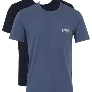 Emporio Armani 2 Pack Crew Neck Loungewear T-Shirt - Blue / Vintage Indigo