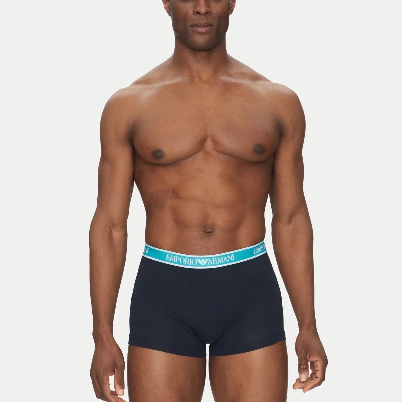 Emporio Armani 3 Pack Trunks Stretch Cotton - Dark Blue Multi
