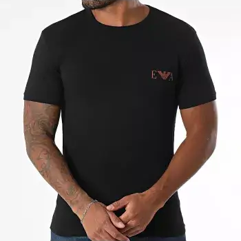 Emporio Armani 2 Pack Crew Neck Loungewear T-Shirt - White / Black