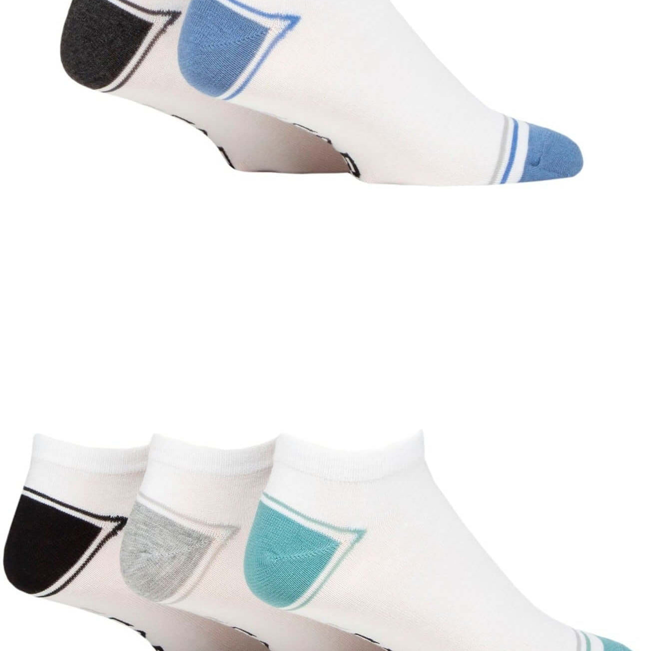 Farah Men's Bamboo Trainer 5 Pack Socks Plain/Stripes