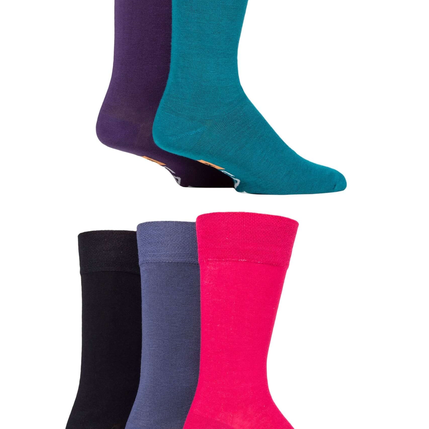 Farah 5 Pack Men's Bamboo Socks – Classic Plain, Hypoallergenic & Antibacterial