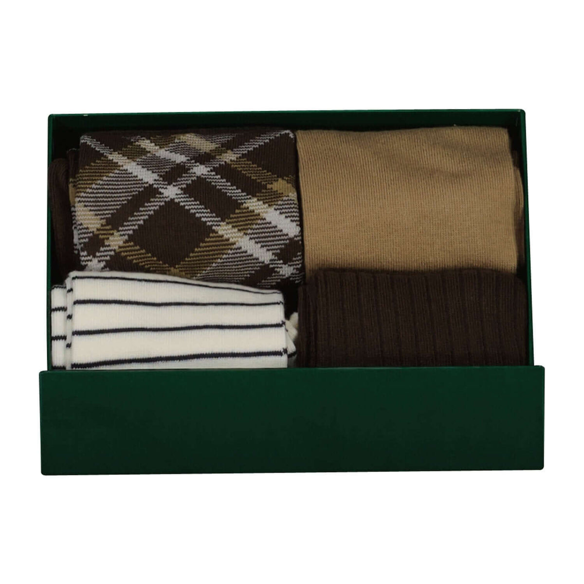 GANT Men's Checked Socks 4-Pack Gift Box - Shadow Brown