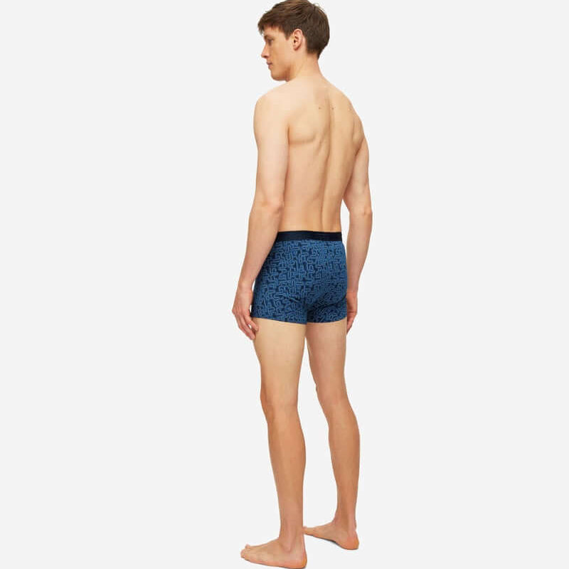 Derek Rose Men's Trunks - Navy Geometric Pima Cotton