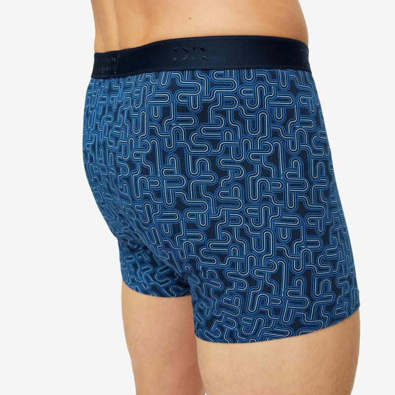Derek Rose Men's Trunks - Navy Geometric Pima Cotton