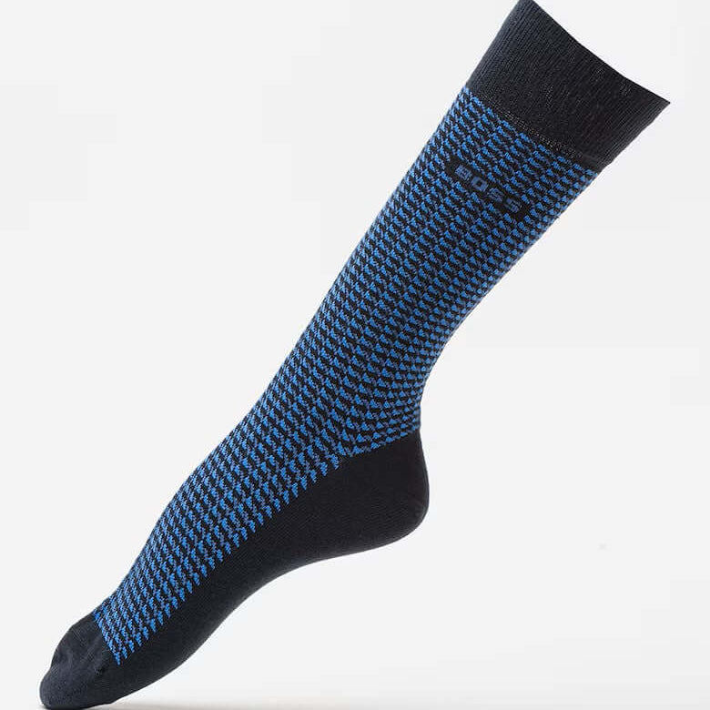 Boss 2 Pack Men's Mini Geom Blue Cotton Blend Sock