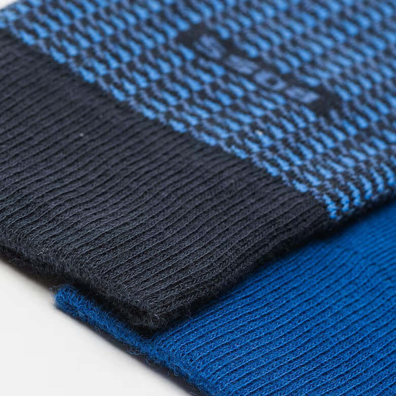 Boss 2 Pack Men's Mini Geom Blue Cotton Blend Sock